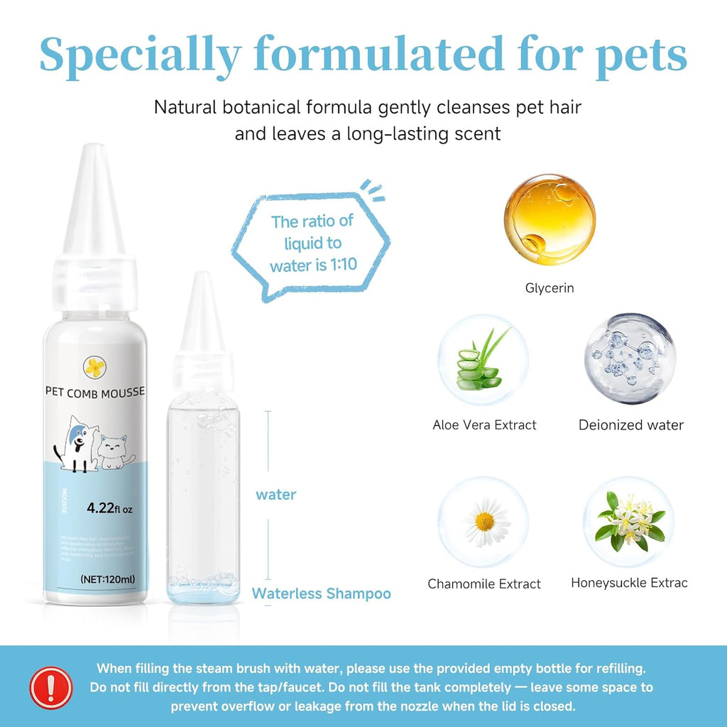 3-in-1 Pet Steam Grooming Brush