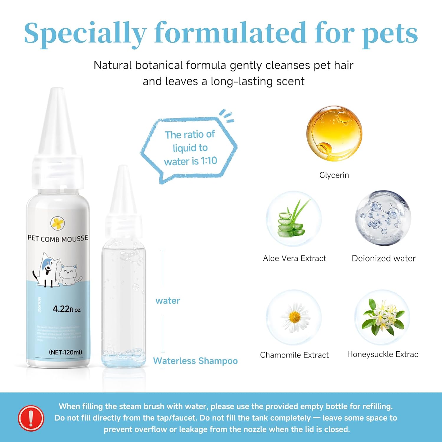 3-in-1 Pet Steam Grooming Brush