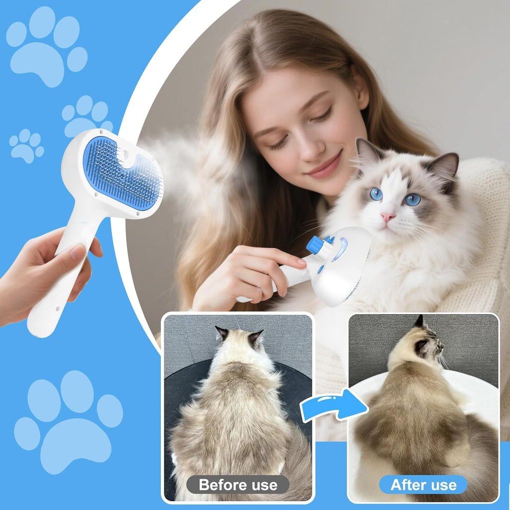 3-in-1 Pet Steam Grooming Brush