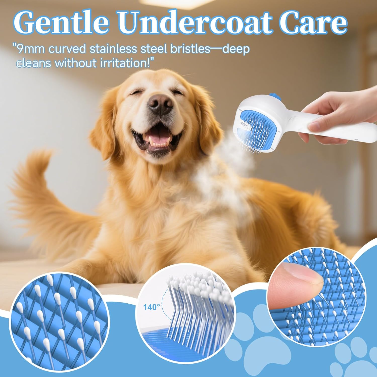 3-in-1 Pet Steam Grooming Brush